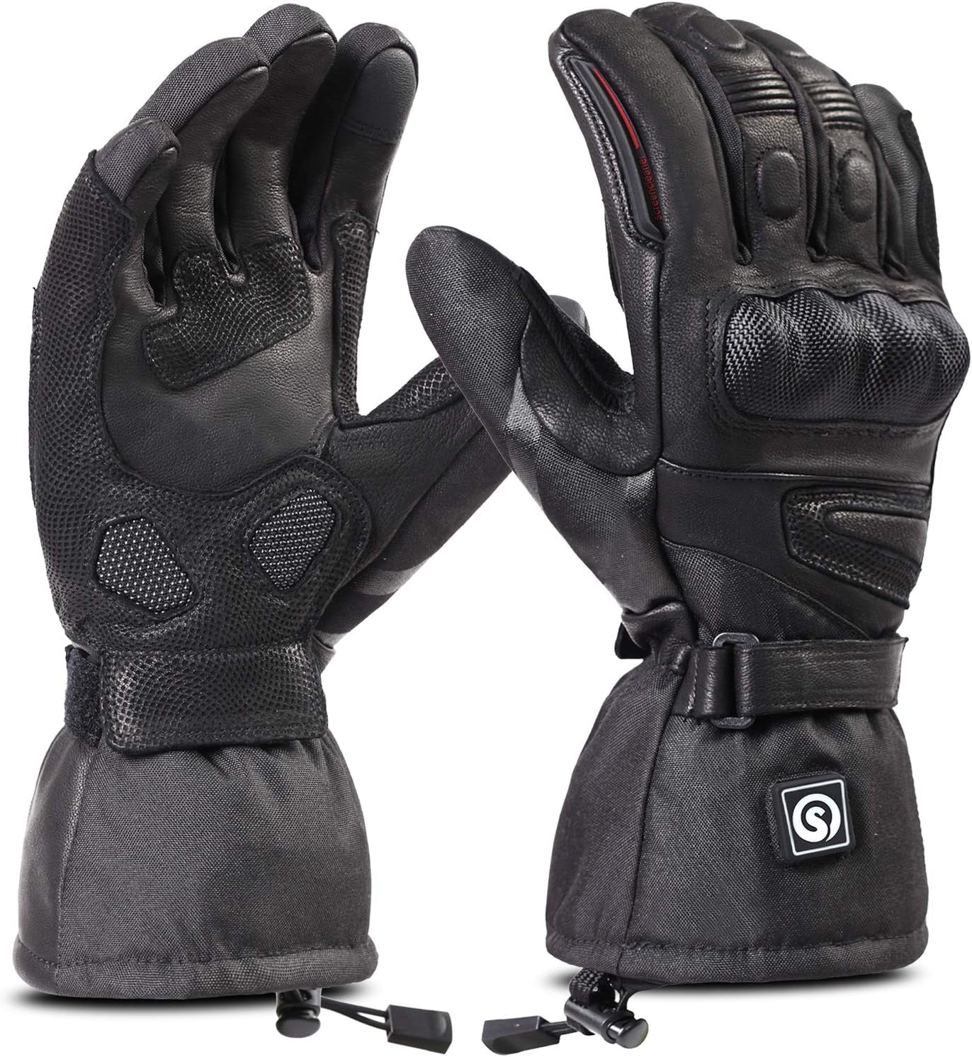 Snow deer Unisex Motorcycle gloves Heated Gloves 7.4V 2200mAh Electric Rechargeable Winter Warm Glove Liners for Arthritis Raynaud Thin Gloves Riding Ski Snowboarding Hiking Cycling Hand Warmers